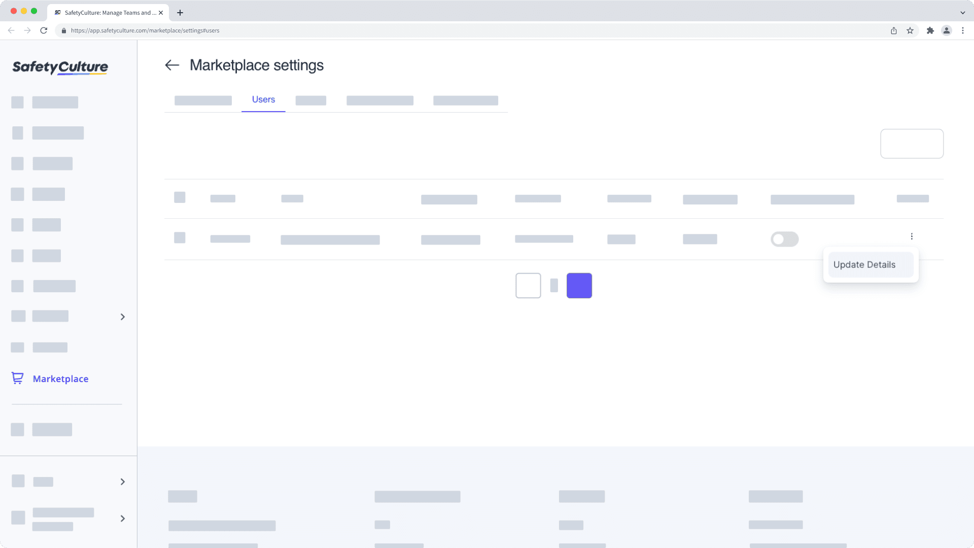 Update a user's details in the SafetyCulture Marketplace via the web app.