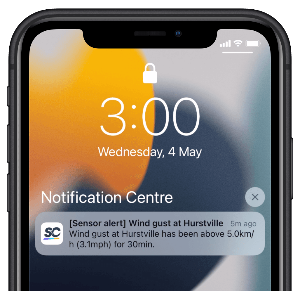 Receive a sensor alert via the mobile app.