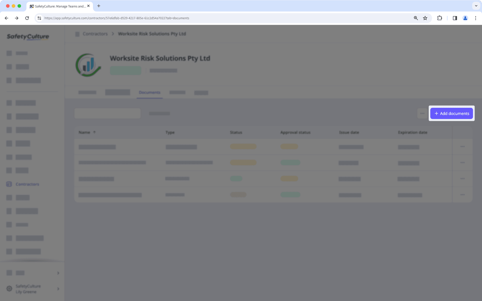 Add a company document via the web app.