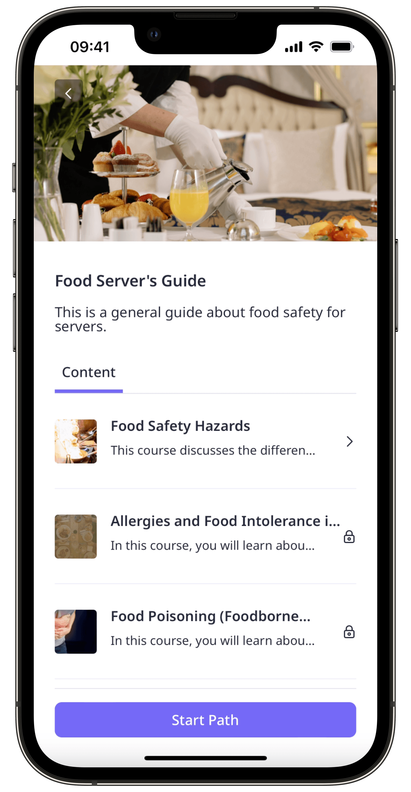 An example of a course path on the SafetyCulture mobile app.