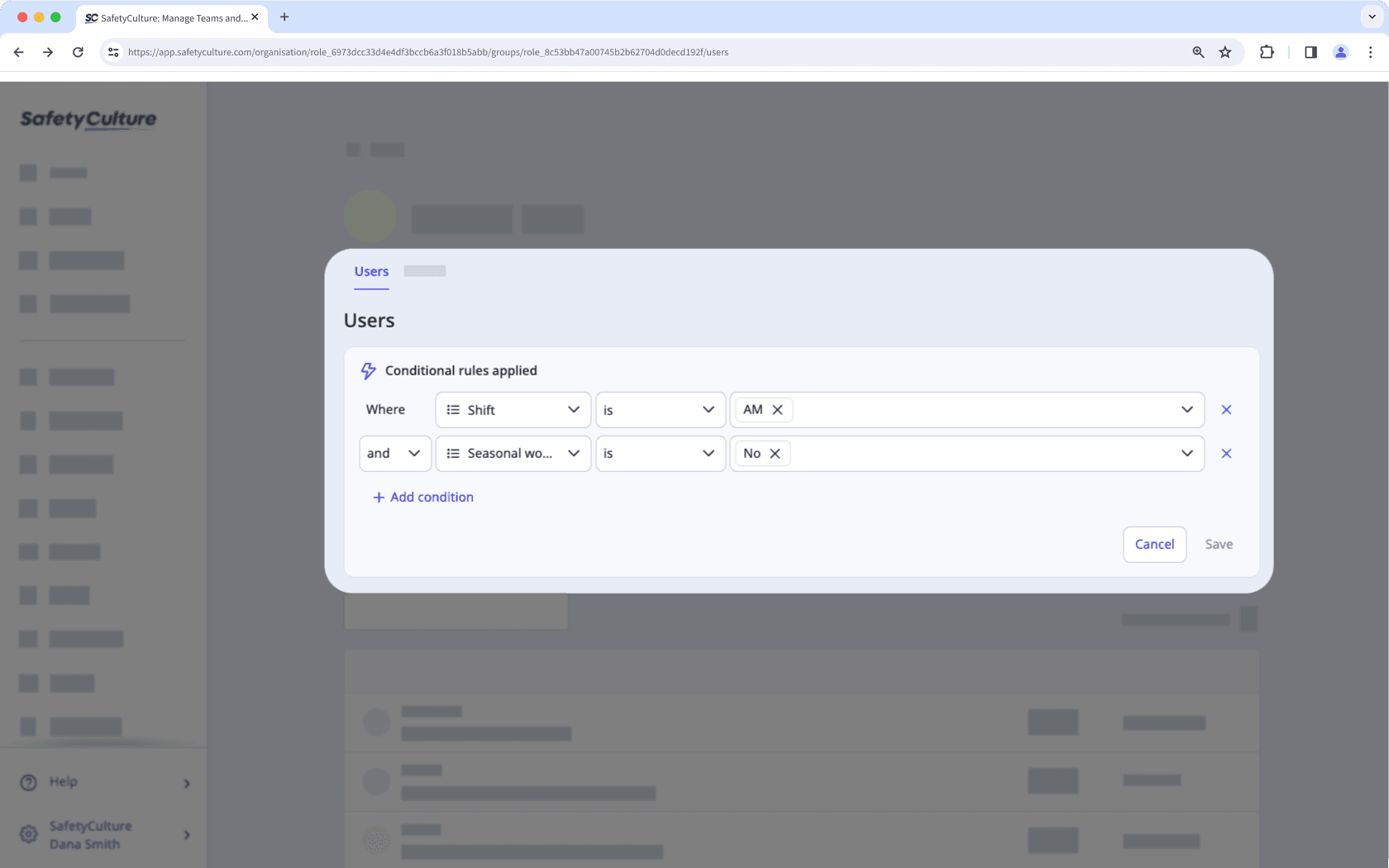 Use conditional rules to automate membership in groups via the web app.