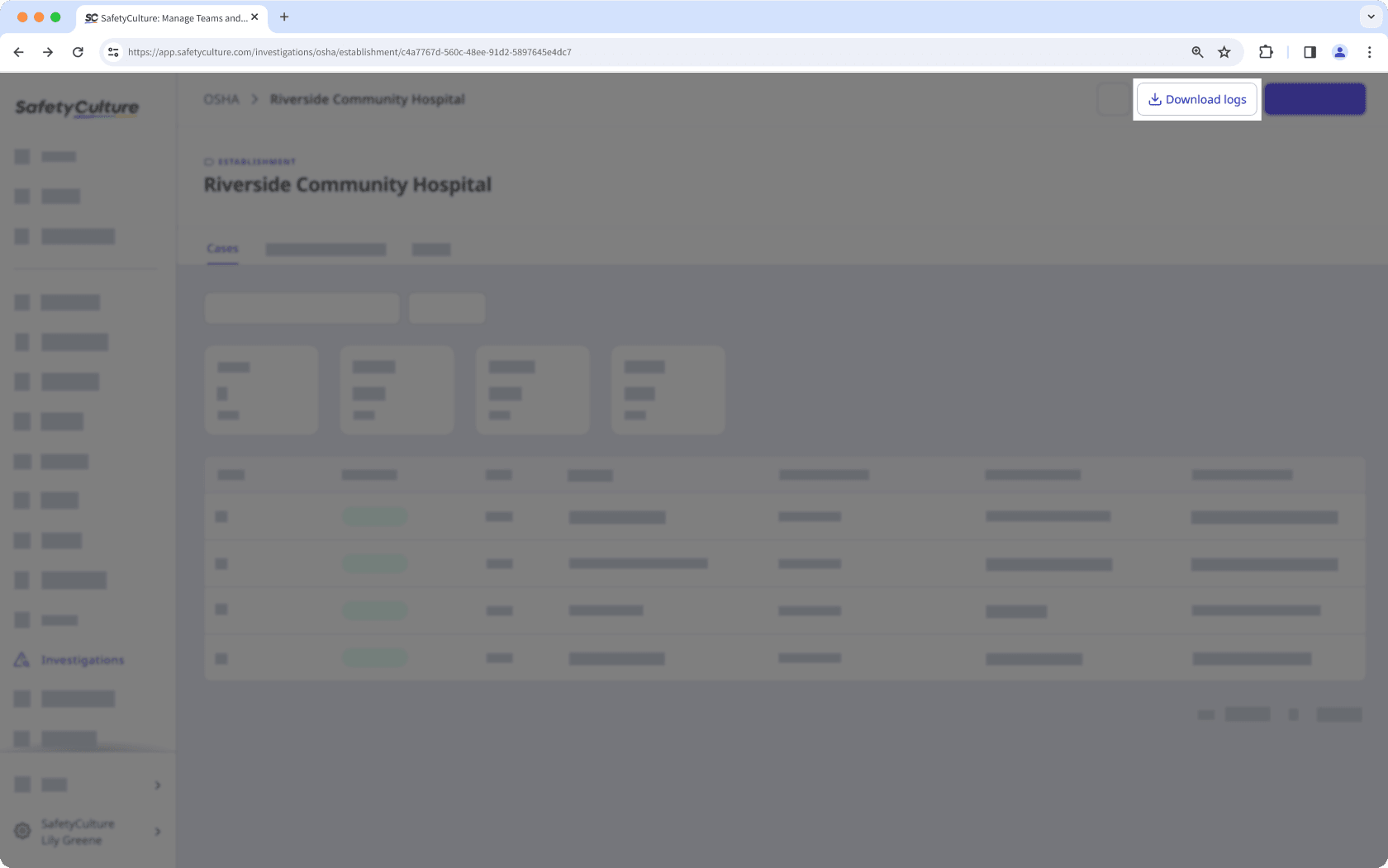 Download OSHA logs via the web app.