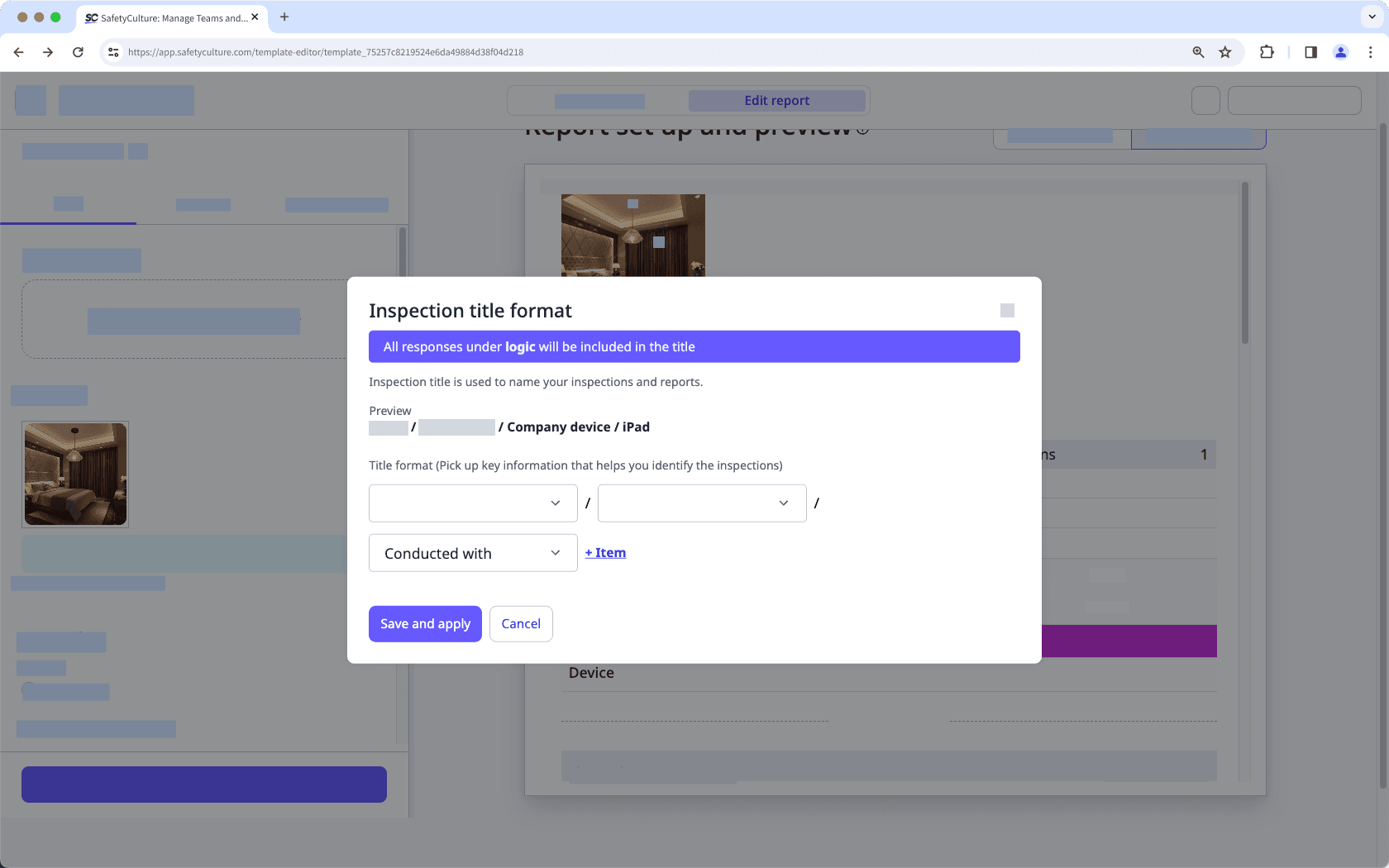 Title page's logic question highlighted on the web app.