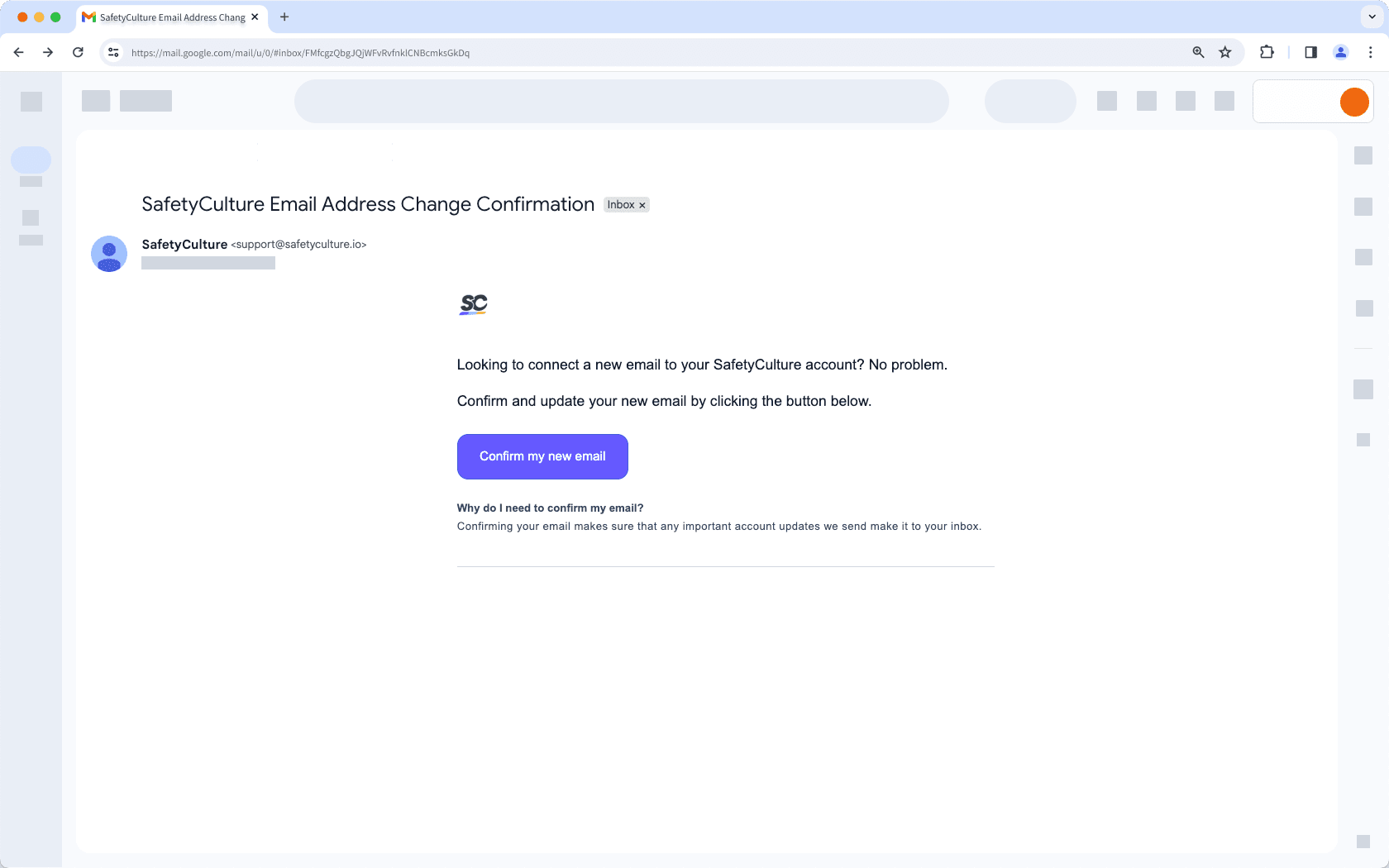 Confirm email change via the web app.