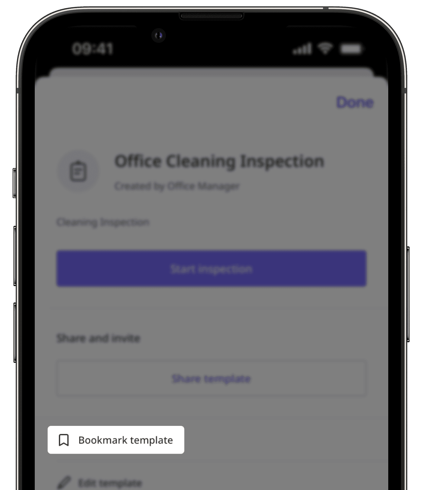Bookmark template via the mobile app.
