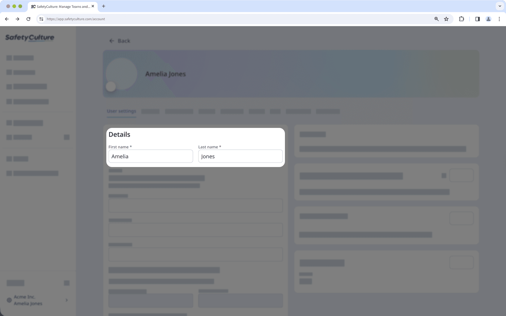 Edit the username for your SafetyCulture account via the web app.