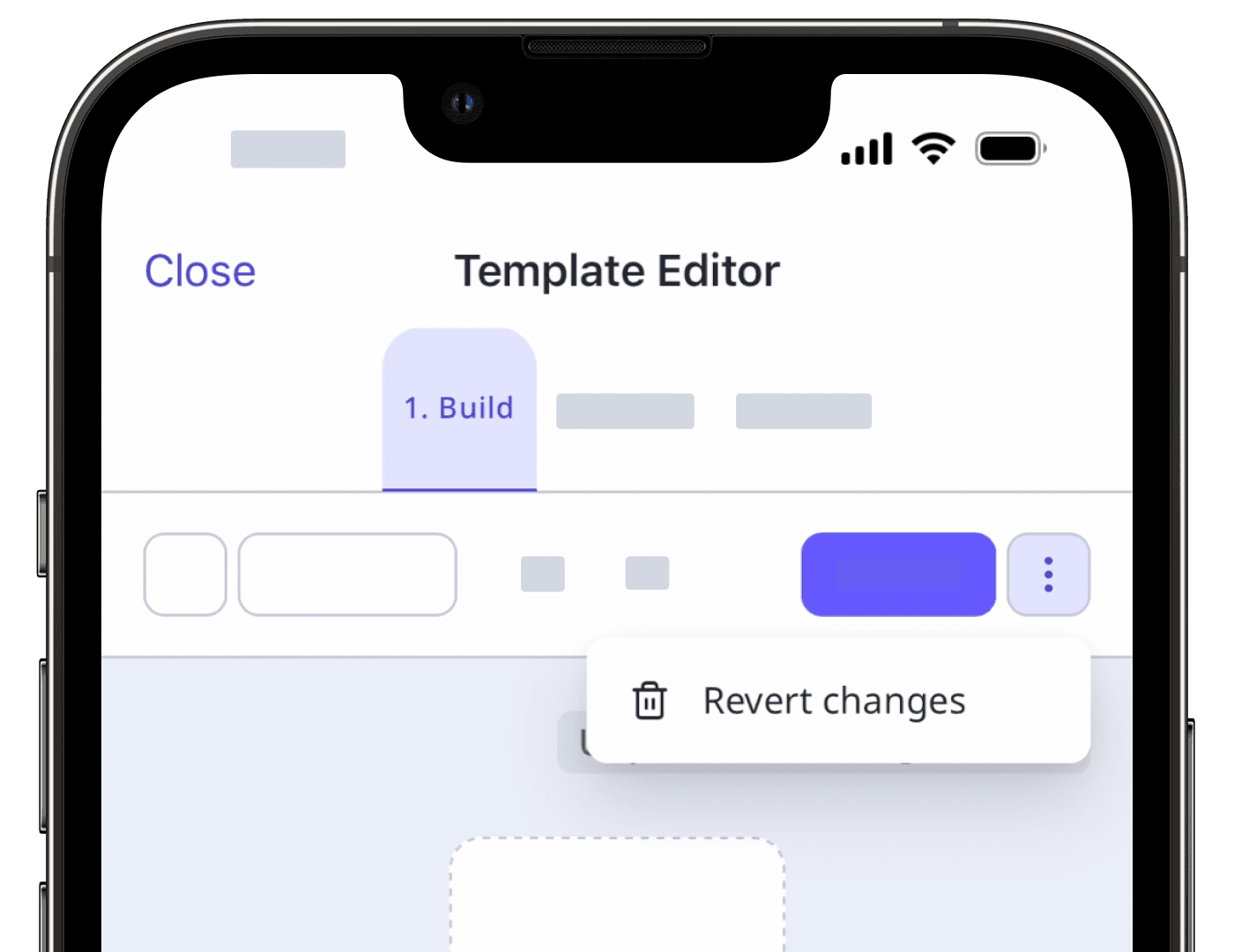 Revert unpublished changes via the mobile app.