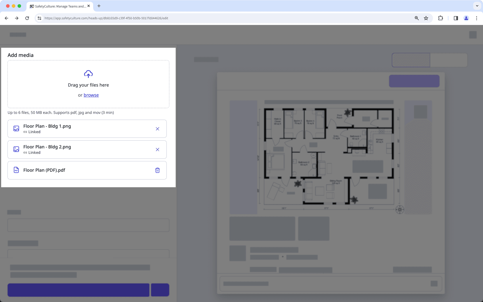 Add or link files to Heads Ups via the web app.